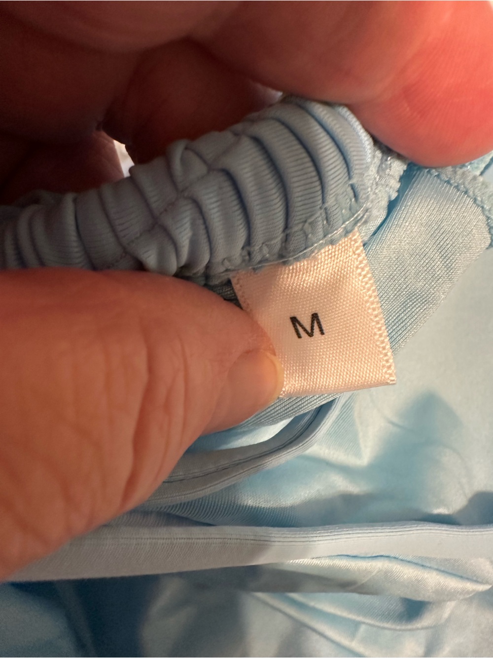Light Blue Ruched One-Piece Swimsuit - Picture 6 of 7